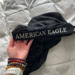 American Eagle Fleece Baggy Jogger Size XS Black and white colored print